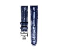 AZSHIW Compatibile con Longines Masters Collection HYDROCONQUEST L3 L4 L2.628/L2.673 Cinturino for orologio in pelle di vacchetta 15 19 20 21 mm(Blue silver,14mm)