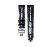 AZSHIW Compatibile con Longines Masters Collection HYDROCONQUEST L3 L4 L2.628/L2.673 Cinturino for orologio in pelle di vacchetta 15 19 20 21 mm(Black silver,13mm)