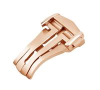 AZSHIW Compatibile con Omega Seamaster Speedmaster Chiusura a farfalla Compatibile con cinturino in silicone/pelle Fibbia pieghevole in acciaio inossidabile lucido 16 mm 18 mm 20 mm(B-rose gold,18mm)