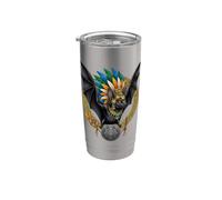 Aztec Bat Messico Azteco Tribale Antica Civiltà Bicchiere termico in acciaio inox doppia parete