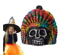 Aztec Death Whistle, Ceramic Skull Shaped Wind Instrument, Loud Spooky Sound Maker for Halloween, Pranks and Outdoor Entertainment, 5.12x3.74x3.19 Inches