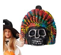 Aztec Death Whistle, Ceramic Skull Spooky Whistle, Portable Wind strument, Folk Music Tool, World Sound Maker for Outdoor, Indoor Performance, Collecting, 5.12x3.74x3.19in