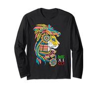 Aztec Jaguar Ancient Warrior Native Mexican Mythology Mexico Maglia a Manica