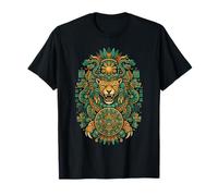 Aztec Jaguar Maya Indigeno Inca Maya Ghepardo Maglietta