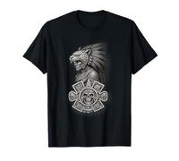 Aztec Jaguar Warrior Maya Indigeno Messicano Patrimonio Maglietta