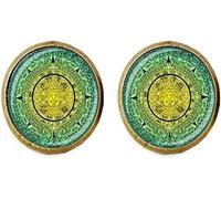 Aztec Maya calendag Charm Gemelli Maya Calendario Gioielli Azteco Calendario Gioielli Azteco Gioielli Gioielli Maya Gioielli Regalo, 16, Vetro, Amazzonite