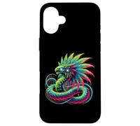 Aztec Mexico Quetzalcoatl Serpente Piumato Custodia per iPhone 16 Plus