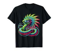 Aztec Mexico Quetzalcoatl Serpente Piumato Maglietta