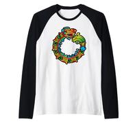 Aztec Ouroboros Quetzalcoatl Serpente Piumato Maya Maglia con Maniche Raglan