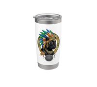 Aztec Panther Messico Azteco Tribale Antica Civiltà Bicchiere termico in acciaio inox doppia parete