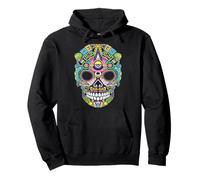 Aztec Skull Warrior Mask Mayan Souvenir Calavera Azteca Felpa con Cappuccio