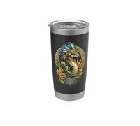 Aztec Snake Messico Azteco Tribale Antica Civiltà Bicchiere termico in acciaio inox doppia parete