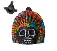 Aztec Whistle - Fischietto portatile in ceramica a di teschio, attrezzatura per la sicurezza e la sopravvivenza in campeggio, per mostre culturali, ricerca archeologica