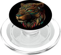 Azteca Mountain Lion Indigeno Azteca Arte Colorato Animali PopSockets PopGrip per MagSafe