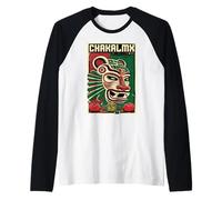 Aztek Maschera Guerriero Messicano Boxe Maglia con Maniche Raglan