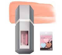 Aztk Blush Jc04 Jelly Color Liquid Blush, 2025 2 In 1 Contour Beauty Wand Liquido Waterproof, Contorno Illuminante Per Tutto Il Giorno Con Mini Piumino Per Cipria(JC07 Orange Ice Cream)