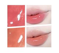 AZTK - Dual Color Water Pout Lip Jelly - 2.5g*2 - CJ01 Peach Stream + Pink Keychain Set