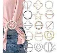 Azttior 15 pezzi Spille per Vestiti - Clip per Camicie Donna, Ferma Foulard Donna, Spilla per Vestiti & Spille Gioiello per Vestiti, Cinch Clip, Fibbia per Cintura