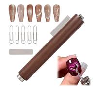 Azttior 3 in 1 Cat Eye Magnete per unghie in gel polish con 1 magnete quadrato e 5 graffette; calamita unghie per smalto magnetico, ideale per nail art, calamita cat eyes unghie, calamita cuore unghie