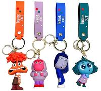 Azttior Set di 4 Portachiavi Anime Con Personaggi Ansia, Invidia, Imbarazzo e Noia, Cartoon per Auto, Borsa e Zaino, per Bambini e Adulti, Accessori per Amanti degli Anime