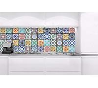 AZULEJOS Pannello composito da cucina, 180 x 60 cm, paraspruzzi da cucina per lavello, qualità premium, alluminio Dibond, spessore 3 mm, prodotto in EU, con colla inclusa