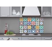 AZULEJOS Pannello composito da cucina, 60 x 40 cm, paraspruzzi da cucina per lavello, qualità premium, alluminio Dibond, spessore 3 mm, prodotto in EU, con colla inclusa
