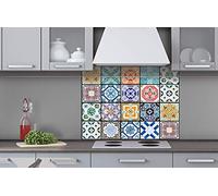 AZULEJOS Pannello composito da cucina, 80 x 60 cm, paraspruzzi da cucina per lavello, qualità premium, alluminio Dibond, spessore 3 mm, prodotto in EU, con colla inclusa