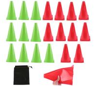 AzulLanse 20 Pezzi Coni per Allenamento Sportivo,18cm,10 Pezzi Rosso,10 Pezzi Verde,Agility Field, marcatori in plastica, per Il Traffico, per Il Basket,Calcio,1 Borsa di stoccaggio