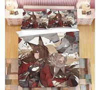 Azur Lane-Amagi Kaga Set di biancheria da letto anime Cartoon tessuto in poliestere stampato in 3D 1 copripiumino + 2 federa (senza piumone)