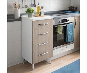 AZUR LINE Mobile Cucina Mobiletto con 4 Cassetti 40x50x85 cm colore Olmo