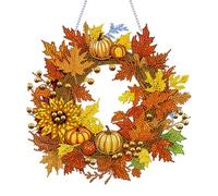 AZURAOKEY Autunno Zucca Natale Diamond Painting Hanging Ghirlanda a forma speciale Girasole Corona Autunno Fattoria Diamond Painting Decorazione Della Parete Corona for Porta d'ingresso Decorazione
