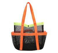 AZURAOKEY Borsa da spiaggia a maglie pieghevole con 7 tasche for viaggiare for le spalle for vacanza (nero)
