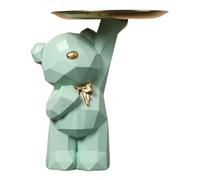 AZURAOKEY Vassoio portaoggetti geometrico a forma di orso nordico, con sculture e chiavi, grazioso vassoio portaoggetti a forma di orso, decorazione da tavolo, statua per ingresso/soggiorno