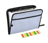 Azure Blue - Tasca portadocumenti espandibile con 13 tasche, formato A4, con chiusura a cerniera, per organizer da ufficio, cartella espandibile