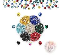 AzureRay 2500 Pz Strass Termoadesivi per Tessuti - Brillantini 7 Colori (1,5-4,8mm) per Vestiti, Scarpe e DIY