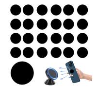 AzureRay Calamita per Cellulare Auto, 25 Pezzi Calamite Adesive Orbicolari 30mm, Placca Metallica Adesiva per Porta Telefono Auto, Nero, Forte Adesione