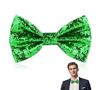 AzureRay Papillon Verde Paillettes Scintillant pour Homme, Cinturino Regolabile - Papillon Pré-Noué Verde Brillante per Carnevale, Martedì Grasso, Matrimonio, Feste e Palcoscenico - Accessorio Costume