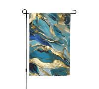 Azurite - Bandiera da giardino con motivo marmo, 30,5 x 45,7 cm, decorazione per esterni per cortile, patio, portico e prato