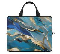 Azurite - Custodia per computer portatile da 10", ultra sottile, leggera e impermeabile, in neoprene resistente, con cinghia da polso, colore: foglia di tè e oro