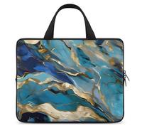 Azurite - Custodia protettiva per computer portatile da 17", ultra sottile, leggera e impermeabile, in neoprene resistente, con cinghia da polso, colore: foglia di tè e oro
