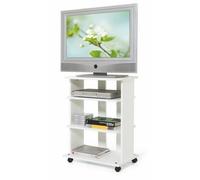 azurline Mobile TV bianco, 60 x 45 x 80,5 cm, robusto e antiurto, parte superiore e bordi laminati,