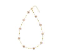 Azxcvbnm Collana a catena regolabile con perline collana a catena con ciondolo a forma di fiore con ciondolo a forma di fiore, Misura unica, come descritto, come descritto