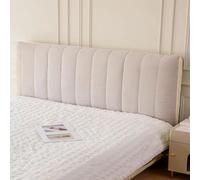 AZXYYEHD Copri Testata Letto Universale,Copertura Testiera Letto Matrimoniale Imbottito,Elasticizzato Morbido Lino Cotone Tessuto,per Testiera Letto Decorazione(Beige,180x60cm)