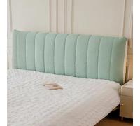 AZXYYEHD Copri Testata Letto Universale,Copertura Testiera Letto Matrimoniale Imbottito,Elasticizzato Morbido Lino Cotone Tessuto,per Testiera Letto Decorazione(Green,160x60cm)