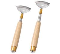 Azymi - Graffiatore posteriore in metallo, per donne, uomini, bambini, manico in legno/sfera da massaggio, artiglio largo, strumento per massaggiare e graffiare manuale fino a 50 e 60 cm