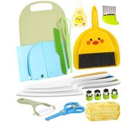 Azyvum 20 Pezzi Coltelli da Cucina per Bambini Set Coltelli da Cucina in Plastica Colorati Coltello Bambini per Tagliare e Cucinare Verdura Frutta，Regali per Bambini