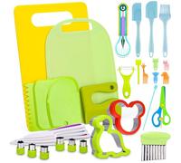 Azyvum 38 Pezzi Coltelli da Cucina per Bambini Set Coltelli da Cucina in Plastica Colorati Coltello Bambini per Tagliare e Cucinare Verdura Frutta,Regali per Bambini