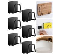 Azyvum 6 Pezzi Portaspugna Autoadesivo da Cucina Porta Spugne Lavello Ganci in Acciaio Inox Impermeabile Senza Foratura per Bagno organizer, organizzazione in cucina e bagno