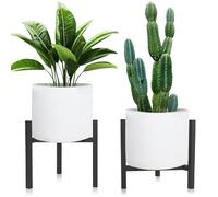 Azyvum Confezione da 2 supporti regolabili per piante per interni ed esterni, facili da montare, in metallo, per vasi da 20 - 31 cm (2 pezzi)