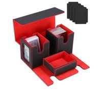Azyvum Deck Box Porta Mazzo per MTG Porta Carte Capacità fino a 200+ carte, con 1 Dice Tray, con 4 Piastra di Partizione, Magnetic Flip Deck Box